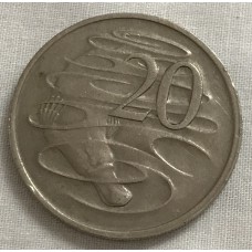 AUSTRALIA 1968 . TWENTY 20 CENTS COIN . PLATYPUS